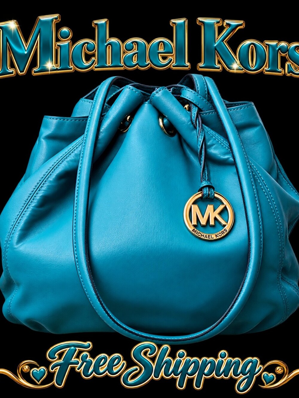 BUY IT NOW PRICE❤️‍🔥Michael Kors Teal  Leather Shoulder Bag  Free Shipping